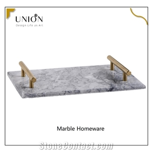 2021 New Design Marble Tray Jewelry Plate with Handles