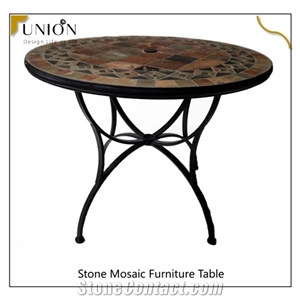 24 Inch Round Mosaic Outdoor Garden Tile Top Tables Chairs