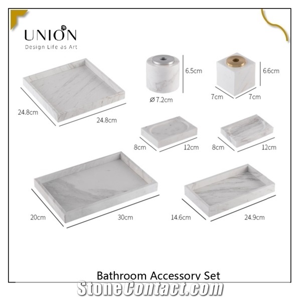 Bathroom Accessories Set, 5 Pcs Marble Look Bathroom Sets