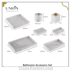 Bathroom Accessories Set, 5 Pcs Marble Look Bathroom Sets