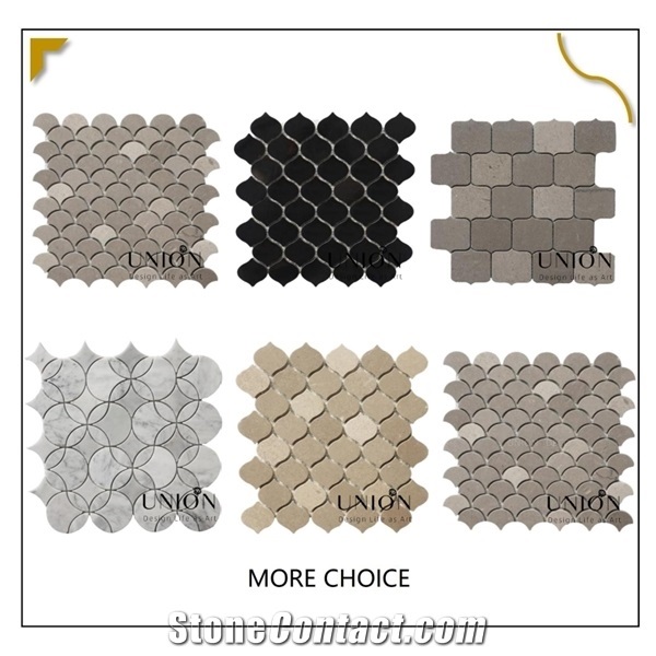 Black Marble Triangle Pattern with Golden Metal Mosaic Tiles