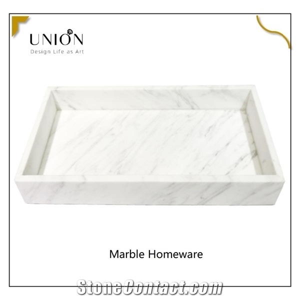 Black Wooden Marble Acrylic Tray Various Size for Home Decor