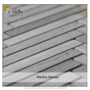Carrera Marble Mosaic Herringbone Backsplash Tile for Kitche