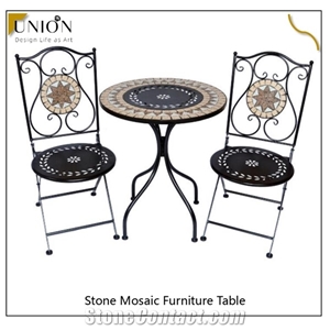 Classic Outdoor Side Table with Tile Top, Yellow, Red, Black Classic Outdoor Side Table with Tile Top, Yellow, Red, Black