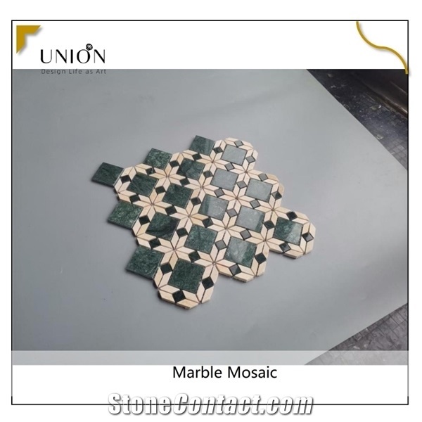 Flower Design Marble for Kitchen Decorative with Green&White