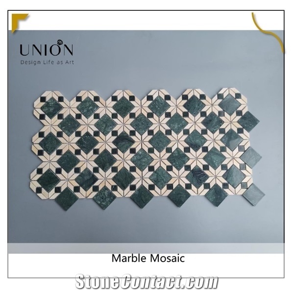 Flower Design Marble for Kitchen Decorative with Green&White