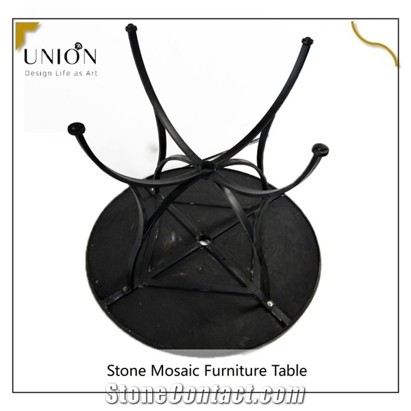 Garden Patio Mosaic Desk Furniture Set Of 3 Pcs Table&Chairs