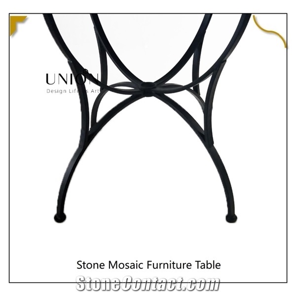 Garden Patio Mosaic Desk Furniture Set Of 3 Pcs Table&Chairs