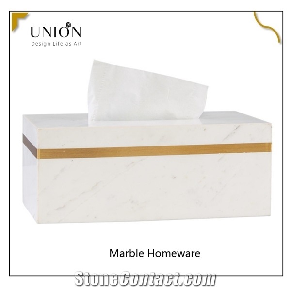 Golranlye Tissue Box Cover Square Black Marble Facial Tissue