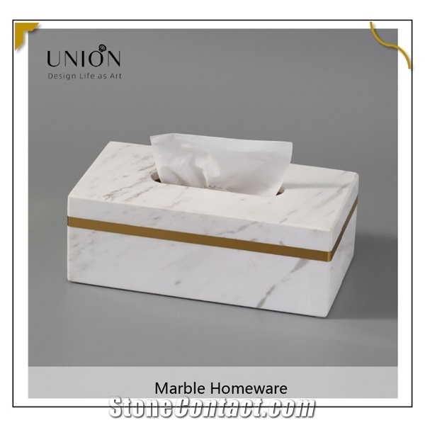 Golranlye Tissue Box Cover Square Black Marble Facial Tissue