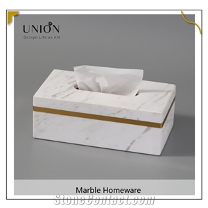 Golranlye Tissue Box Cover Square Black Marble Facial Tissue