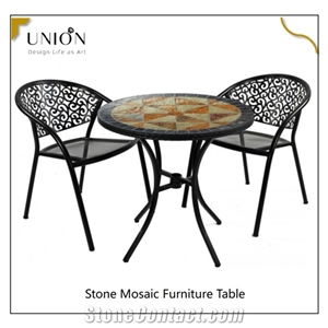 High Quality Outdoor Stone Mosaic Art Pattern Coffee Table