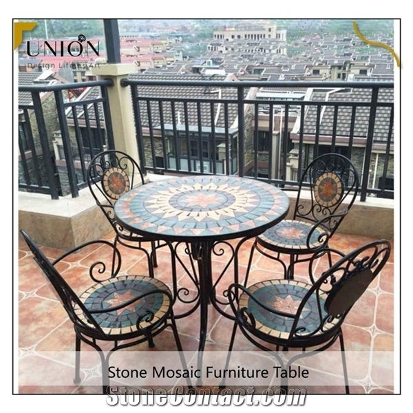 Mosaic Art Pattern Round Coffee or Tea Balcony Tables