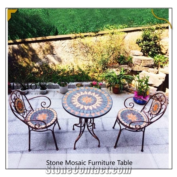 Mosaic Art Pattern Round Coffee or Tea Balcony Tables