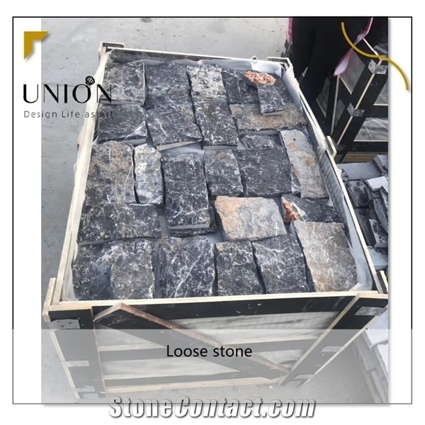 Natural Limie Loose Stone Wall Cladding Midnight Dark Black