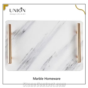 Natural Marble Acrylic Tray Bathroom Organizer Decor Towel