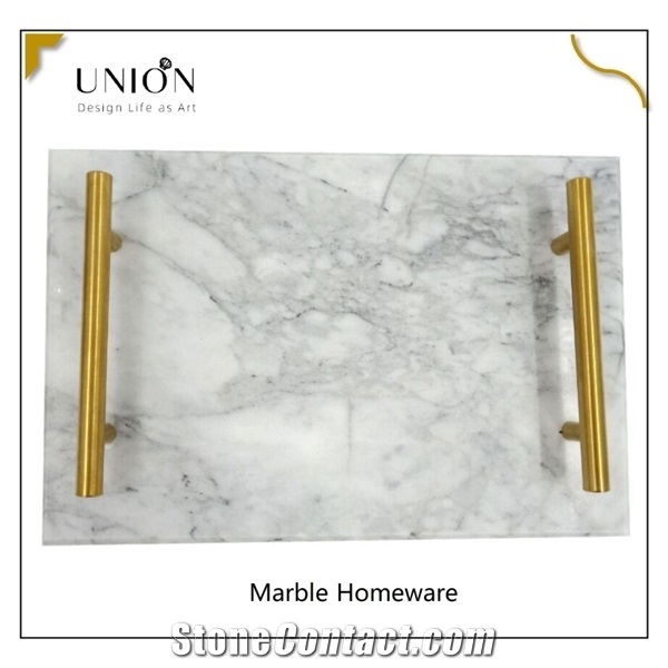 Natural Marble Acrylic Tray Bathroom Organizer Decor Towel