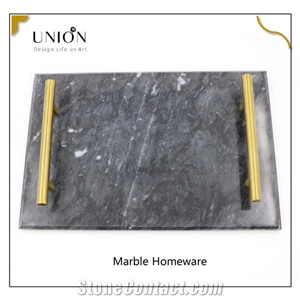 Natural Marble Acrylic Tray Bathroom Organizer Decor Towel