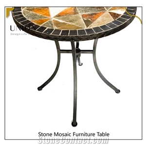 Natural Stone Mosaic Furniture Table with Chairs for Garden