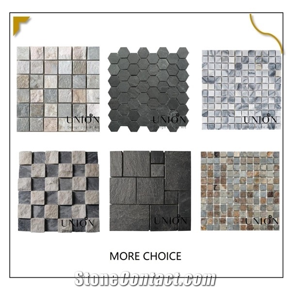 Natural Stone Mosaic Rusty Yellow Tiles for Homedeco Mosaic