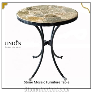 Stone Mosaic Bistro Set Of 3 Pcs Garden Mosaic Tables&Chairs
