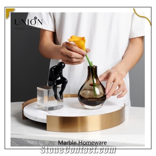 White Polish Marble Fruit Tray for Home Decoration Plate