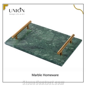 Wholesale Marble Acrylic Serving Trays with Gold Handles