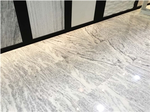 White Sky Marble Polished Cross Cut Tiles