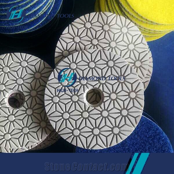 White 3 Step Diamond Dry Polishing Pad