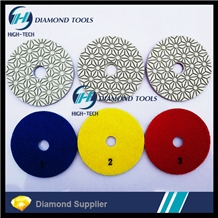 White 3 Step Diamond Dry Polishing Pad