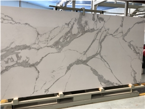 Bianco Staturio Artificial Stone Slab for Kitchen