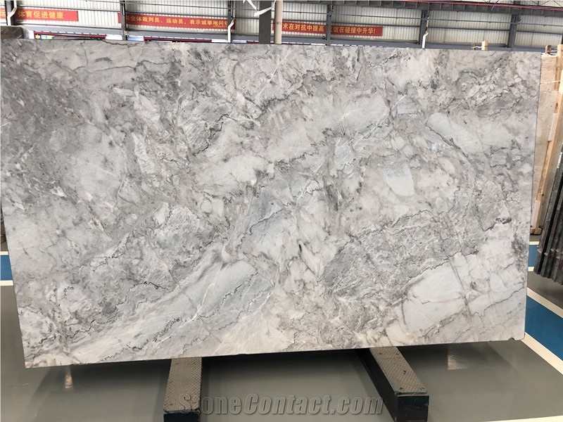 Bruma White and Grey Ice Jade Slabs