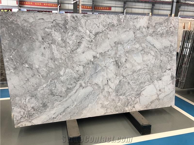Bruma White and Grey Ice Jade Slabs