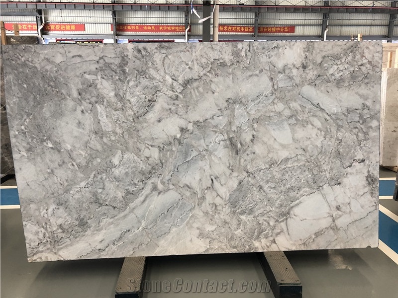 Bruma White and Grey Ice Jade Slabs