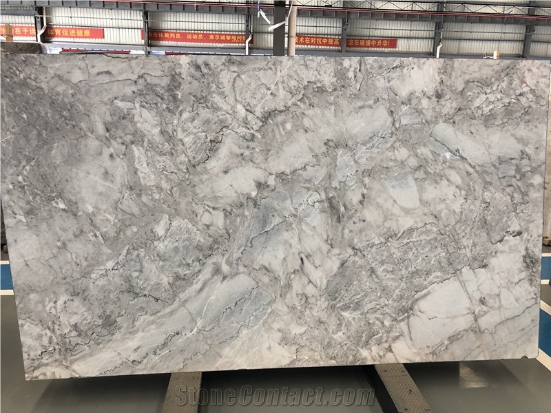 Bruma White and Grey Ice Jade Slabs