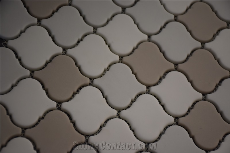 Crema Marfil Marble Lantern Shape 3" Mosaic Tile