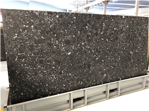 Polished Black Crystallized Artificial Stone Slabs