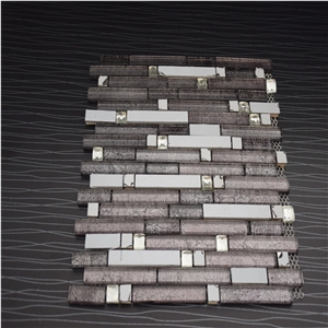 Three Colors Glass Random Strip Mosaics for Sale