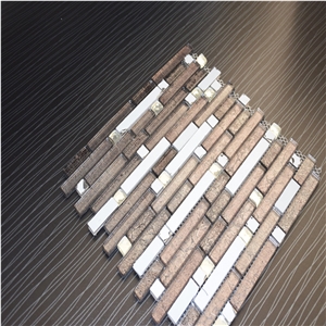 Three Colors Glass Random Strip Mosaics for Sale
