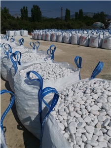 Decorative White Marble Tumbled Pebble Stone €90 /Tons