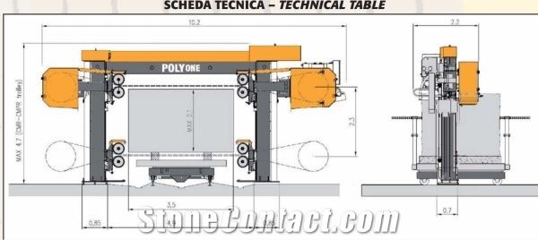 POLYONE Multiwire Marble, Granite Block Cutting Machine