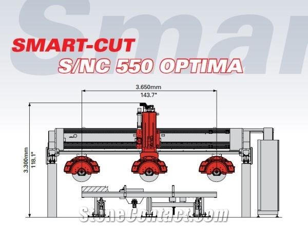 Smart-Cut S/NC 550 OPTIMA Bridge Saw with Vacuum pick
