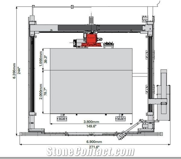 Smart-Cut S/NC 550 OPTIMA Bridge Saw with Vacuum pick