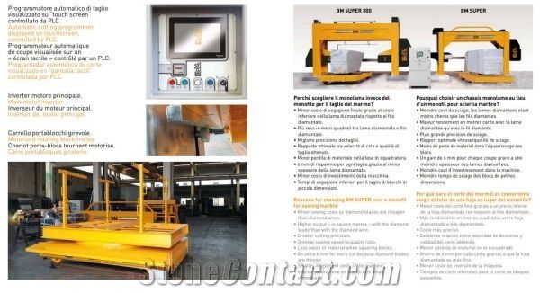 BM Super 800/420 Single Blade Machine Block Squaring,Cutting