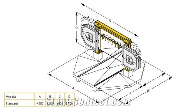 Monofil BM 2300 single wire machine for squaring blocks