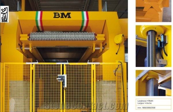 BM 80/100 Super 800 open frame gang saw cut marble slabs