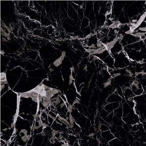 Century Black Ice Flower Marble Tile