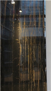 China Nero Portoro Marble Slab