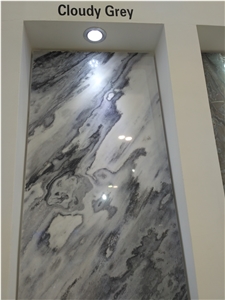 Cloudy Grey Marble Slab