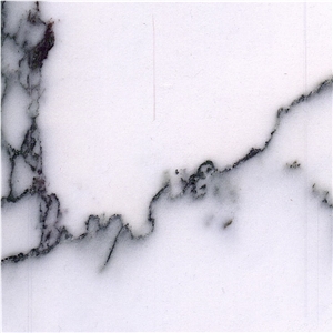 Cyan Flower White Marble Tile